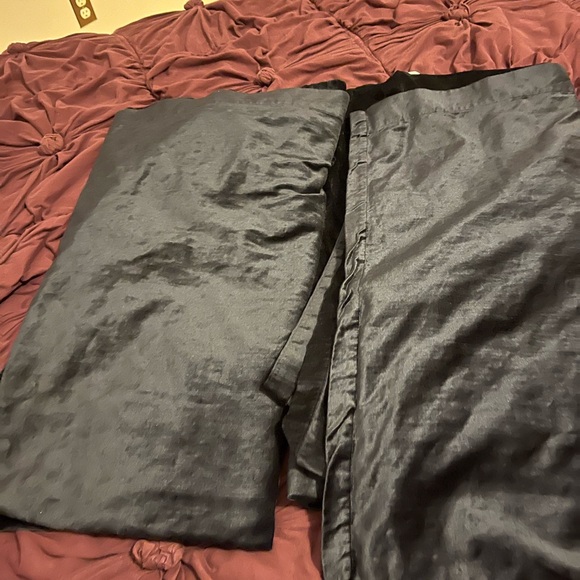 West Elm Deep Blue Velvet Drapes - Picture 8 of 8